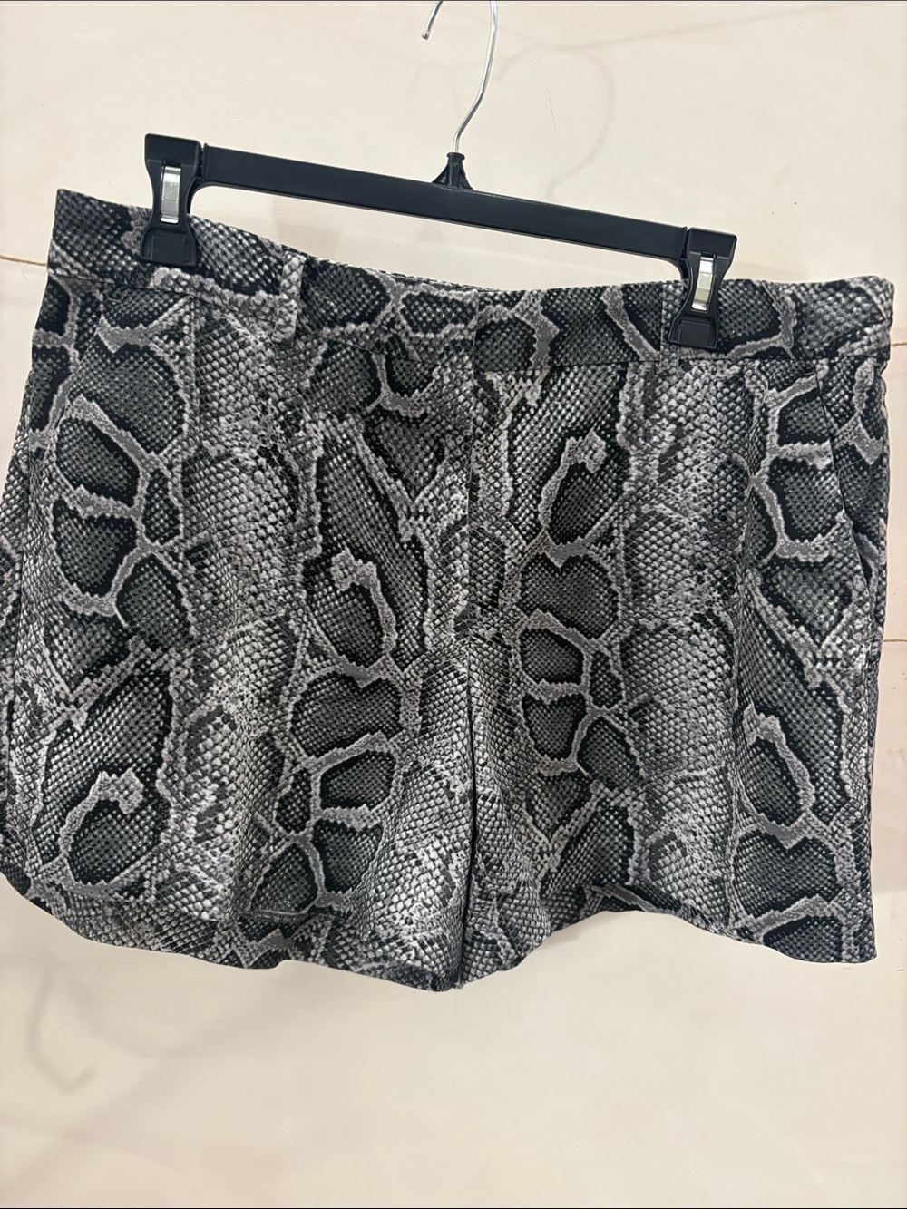 Michael Kors Black and Gray Snake-Print Shorts